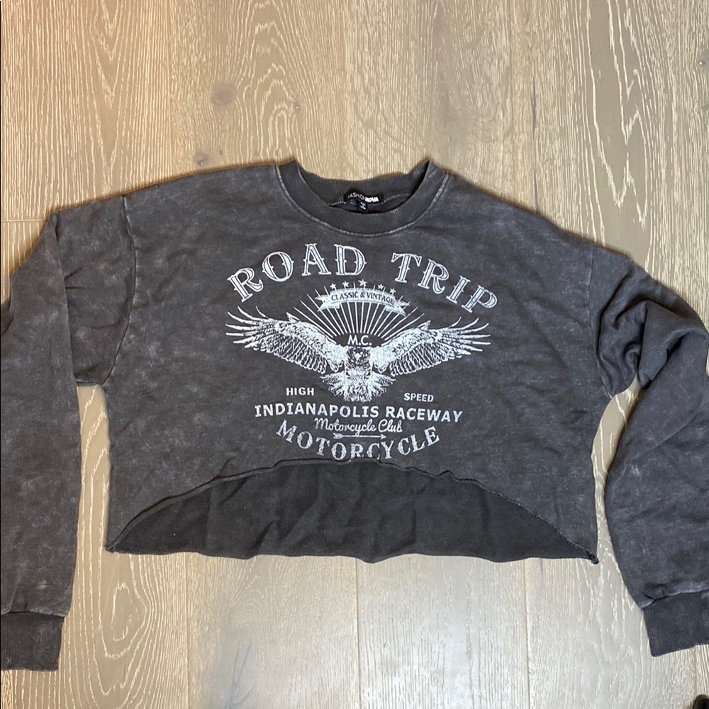 Fashion Nova Black Vintage Road Trip Sweatshirt